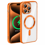 Premium Clear TPU Magnetic Design Case for Apple iPhone 17 Pro Max - Orange